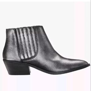Chinese Laundry Farrah Ankle Booties Women Size 11 Leather Metallic Silv…